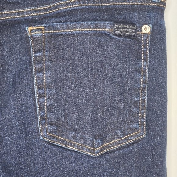 7 For All Mankind Womens Gwenevere Skinny Mid Rise Dark Wash Denim Jeans Size 29 - Picture 7 of 13